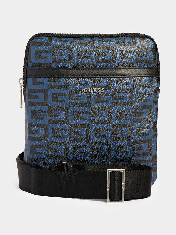 ESCAPE crossbody bag with monogram print in blue color - 1