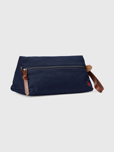 Cotton case with logo embroidery and leather details - 3