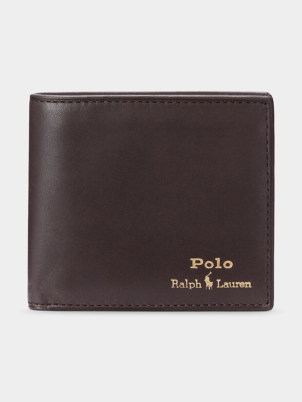 Leather wallet with logo print - 1