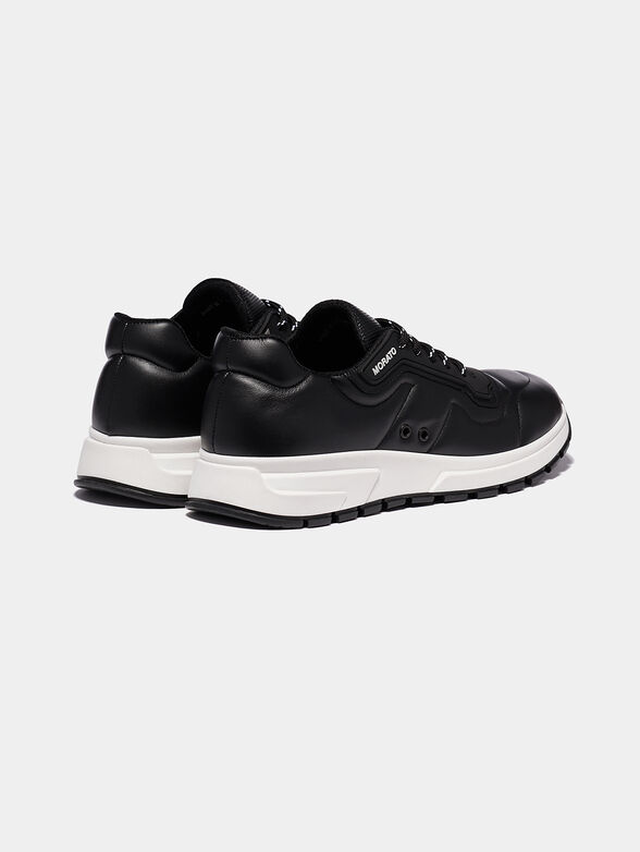 Black leather trainers - 3