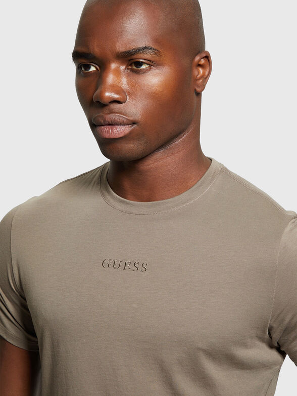 Black T-shirt with logo embroidery - 4