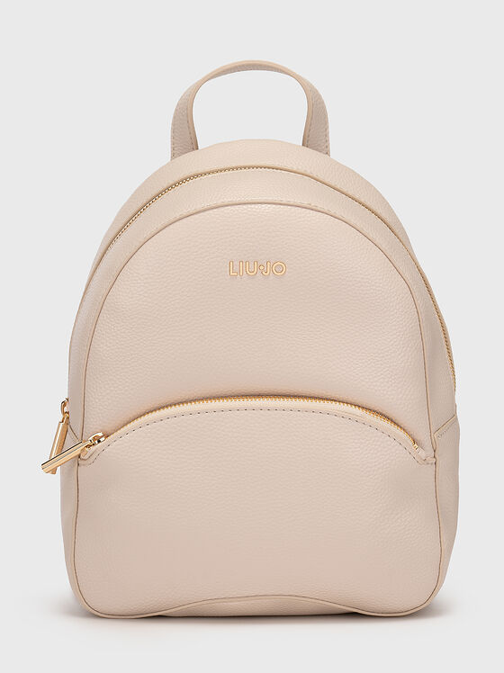 Black backpack with metal logo accent - 1