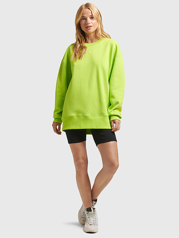 Cotton sweatshirt in bright green - 2