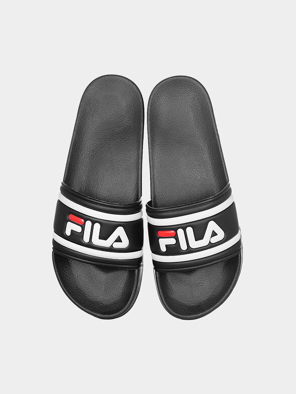 MORRO BAY black slippers with maxi logo - 4