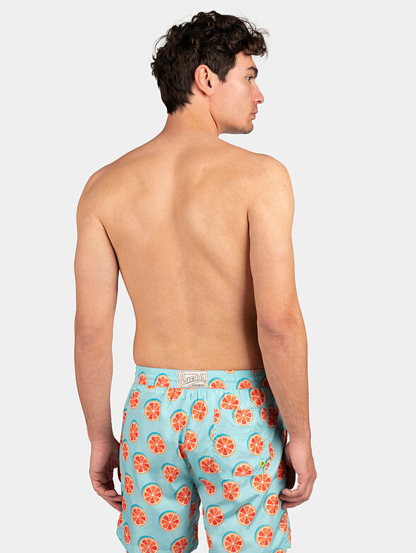 Black swim trunks with lemon print - 2
