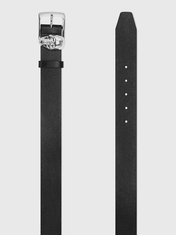 Leather belt with accent buckle - 1