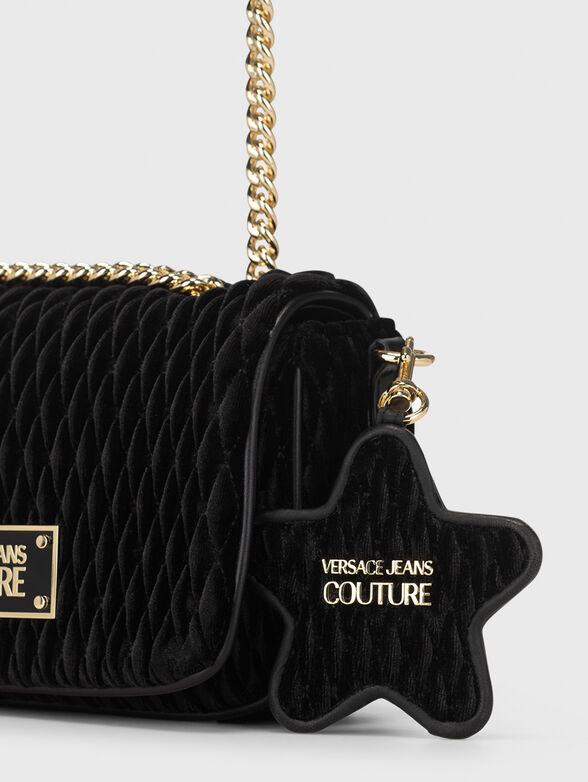 Quilted effect crossbody bag in black  - 5
