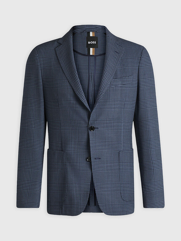 Checked wool blazer - 0