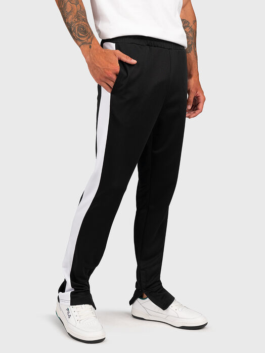 SANDRO black sports pants with contrast trims