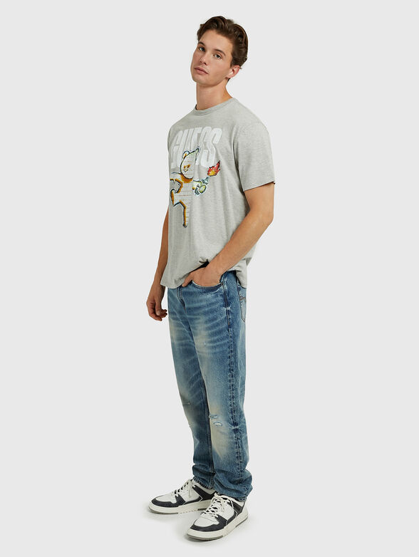 T-shirt with crewneck and graffiti print - 2