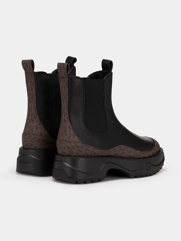 DUPREE leather ankle boots with monogram logo accent - 3