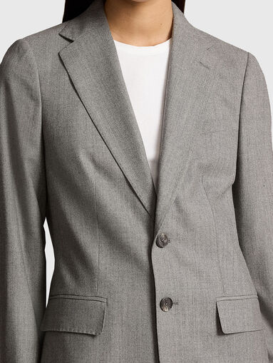 Grey wool blazer - 3