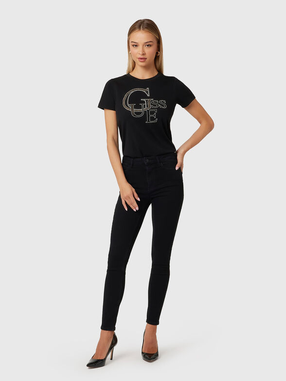 Black T-shirt with rhinestones  - 2