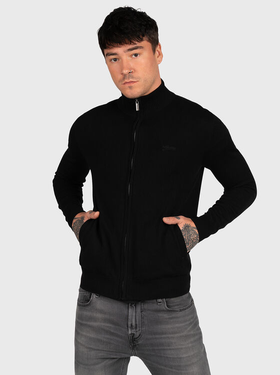 ORVAL cardigan with zip and embroidered logo - 1