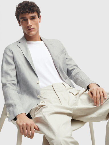 HANRY grey jacket in linen blend - 4