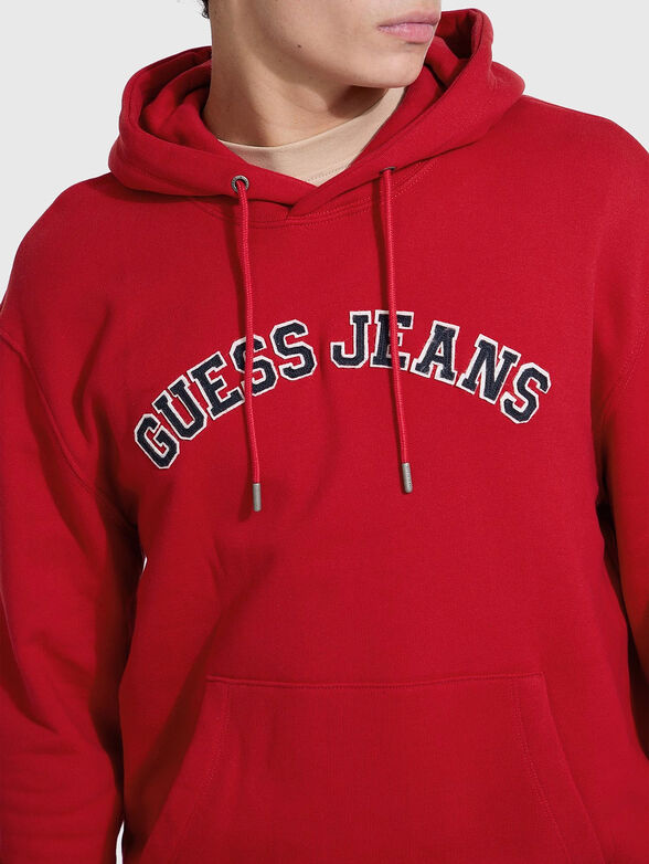 Cotton sweatshirt with hood and logo - 3