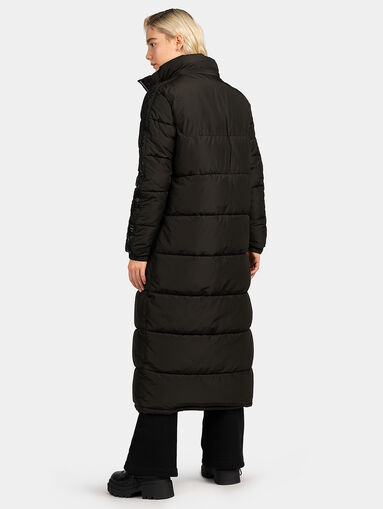 Long padded jacket with hood and logo lettering - 4