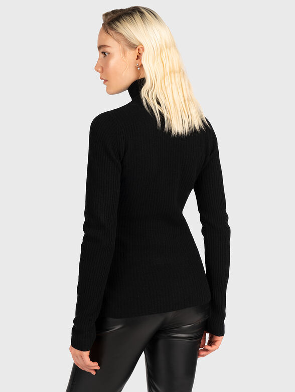 Wool and cashmere blend sweater in black color - 2
