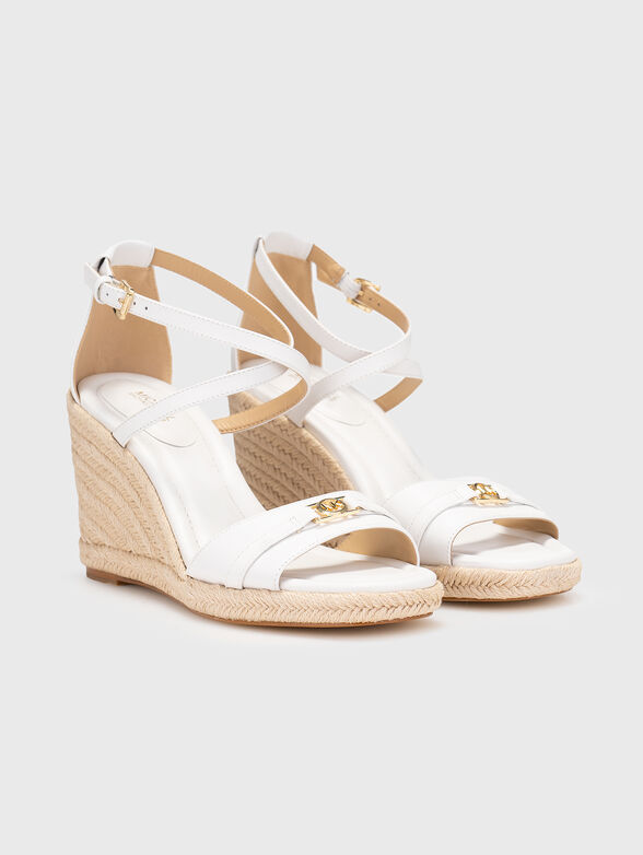 Leather platform sandals with logo - 2