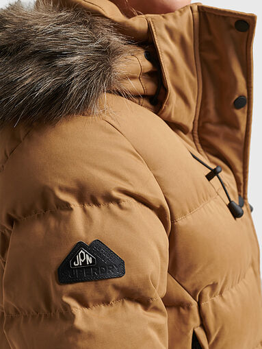 Beige parka with hood - 4