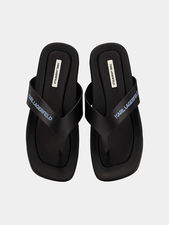 LIDO leather slides with logo - 6