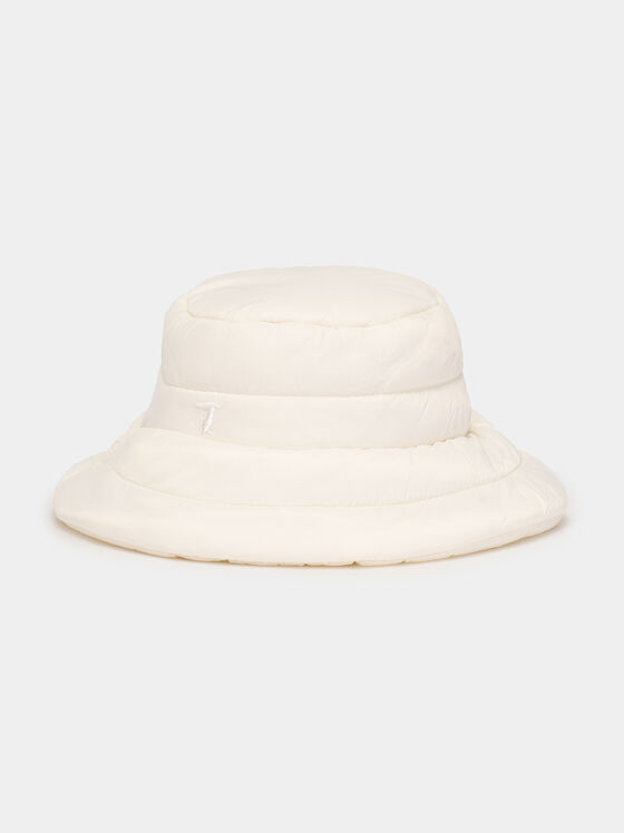 Λευκό καπέλο τύπου bucket με κεντημένο λογότυπο - 1