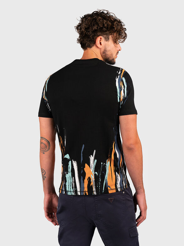 Black cotton T-shirt with art print - 3