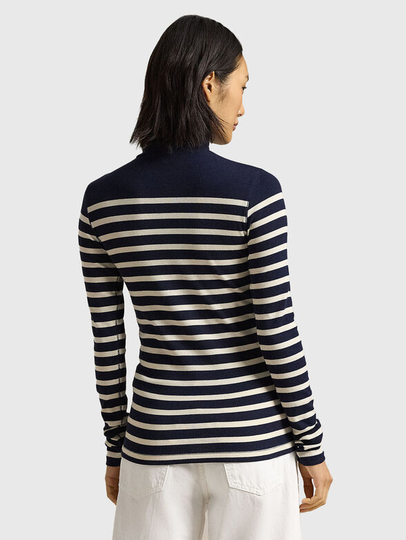Striped sweater with polo collar - 2