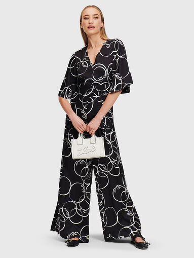 Viscose jumpsuit with logo print - 4