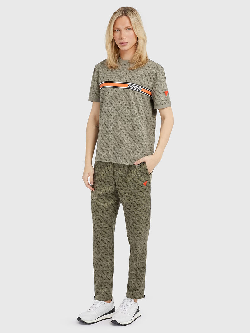 Monogram logo print sweatpants in beige - 3
