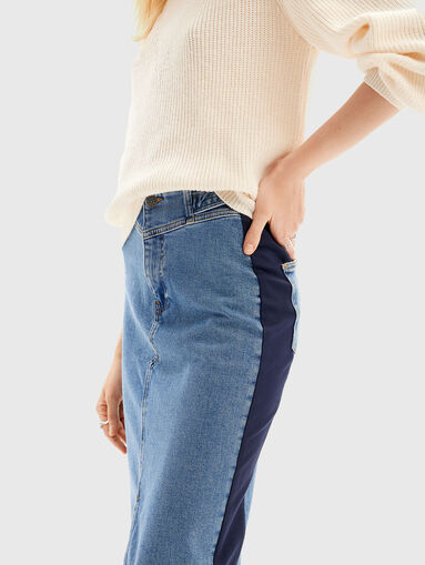 Denim skirt with contrasting elements - 2