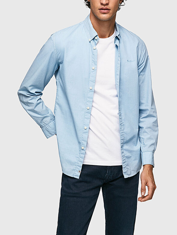 PEYTON cotton blue shirt - 0