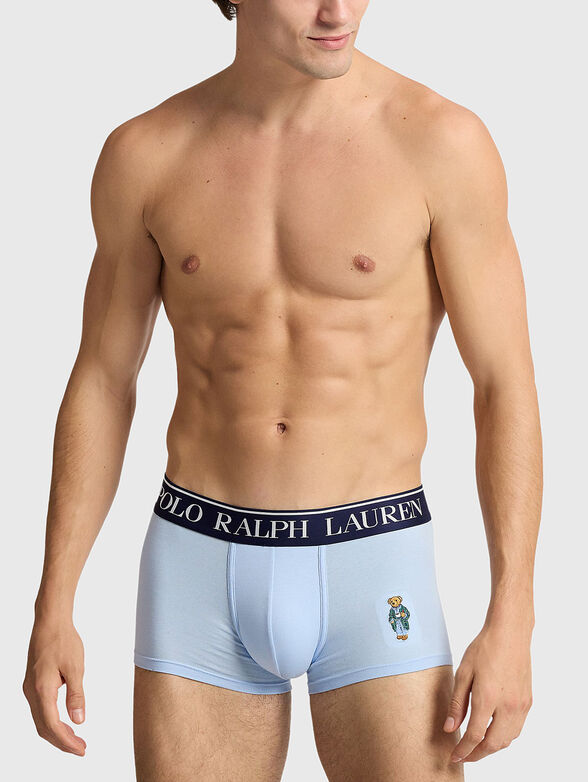 Light blue boxers with Polo Bear print - 0