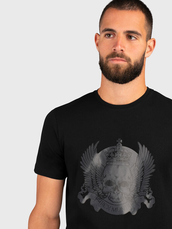 Black T-shirt with print  - 5