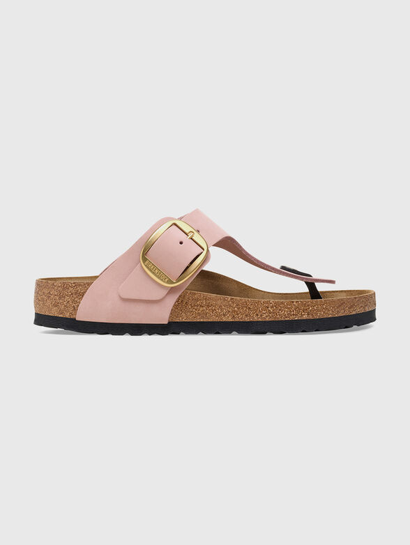 GIZEH pink slippers with metal accent - 1