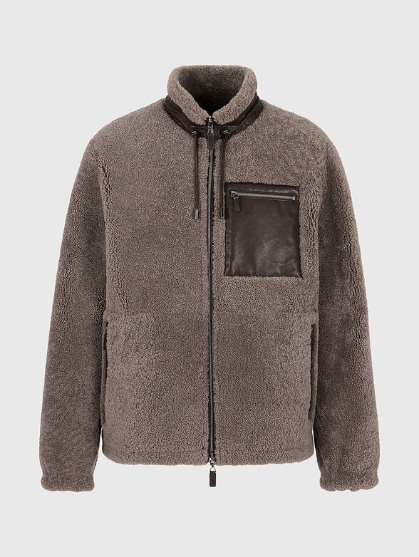 Double faced leather jacket with pockets - 4