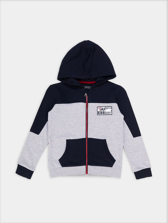 Hooded sweatshirt with contrast zip - 1