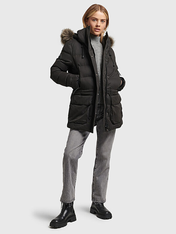 Beige parka with hood - 6