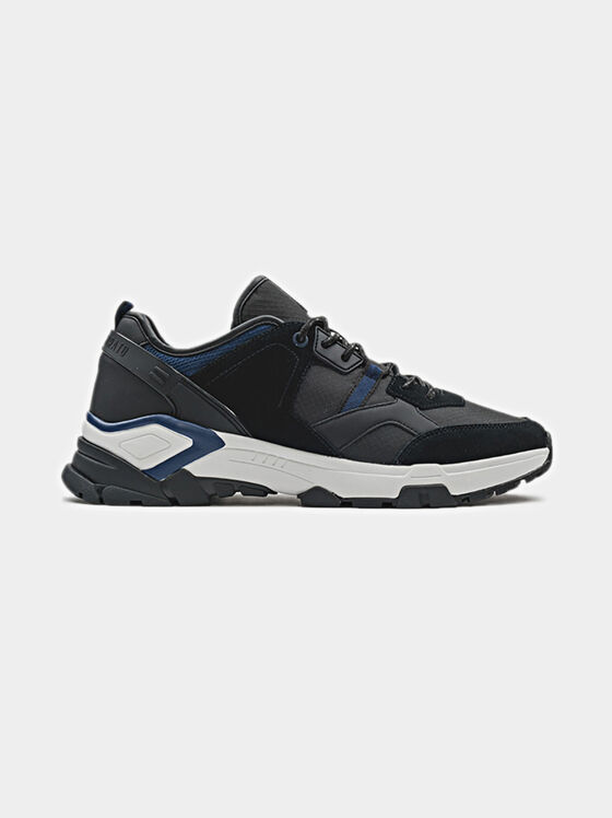 Black running sneakers with red accents - 1