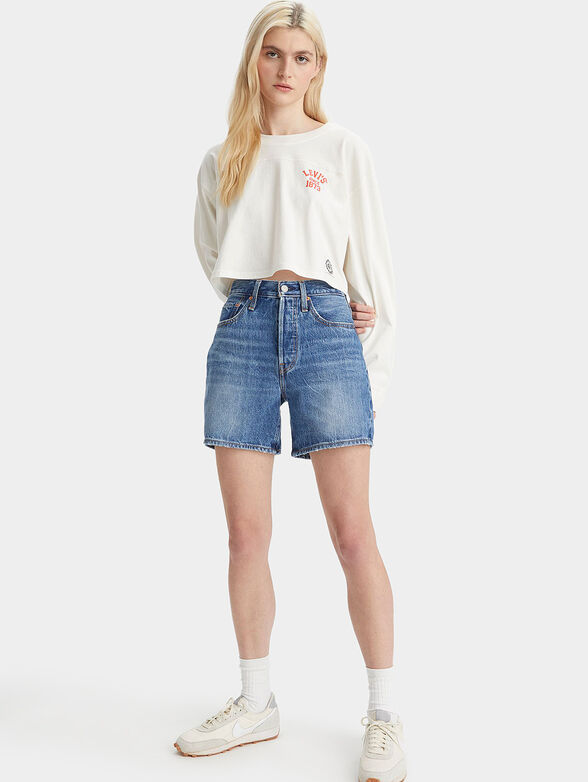 Levi’s® cropped white blouse with logo accent - 2