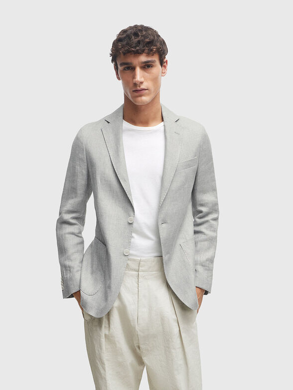 HANRY grey jacket in linen blend - 0