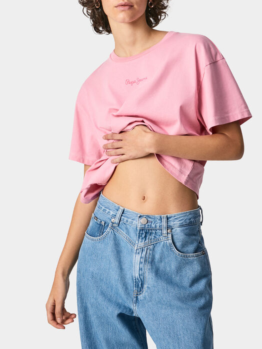 Light blue T-shirt NINA with logo detail