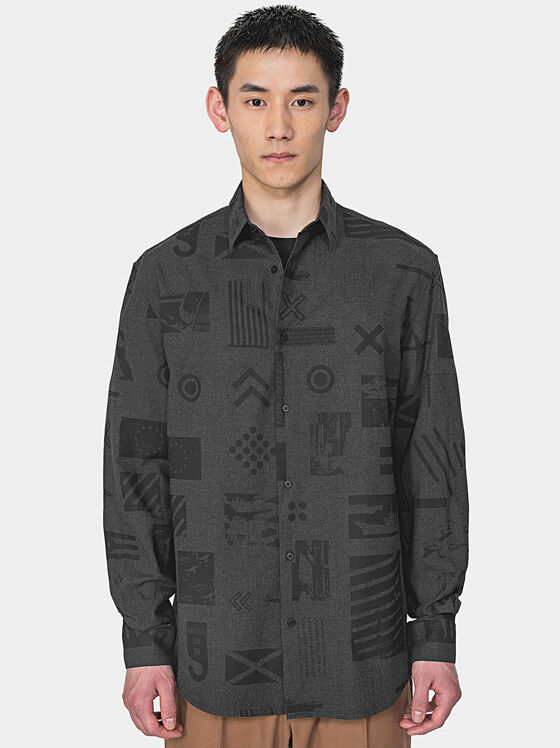 Grey cotton oversize shirt - 1