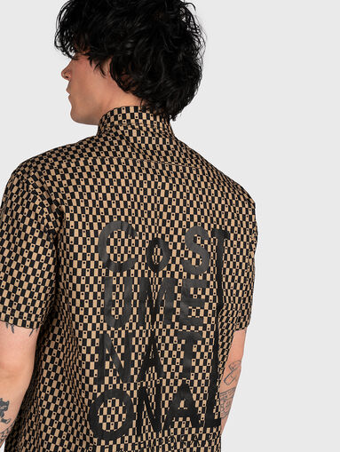 Short sleeve shirt with plaid print - 4