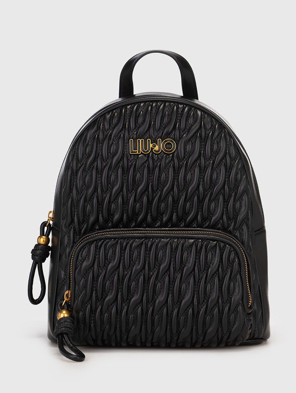 Black backpack with logo accent - 1