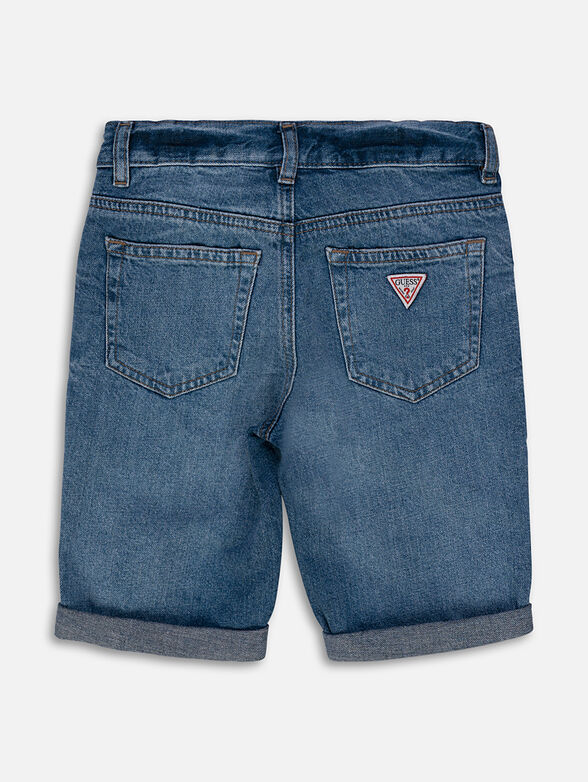 Denim shorts with distressed effect - 2
