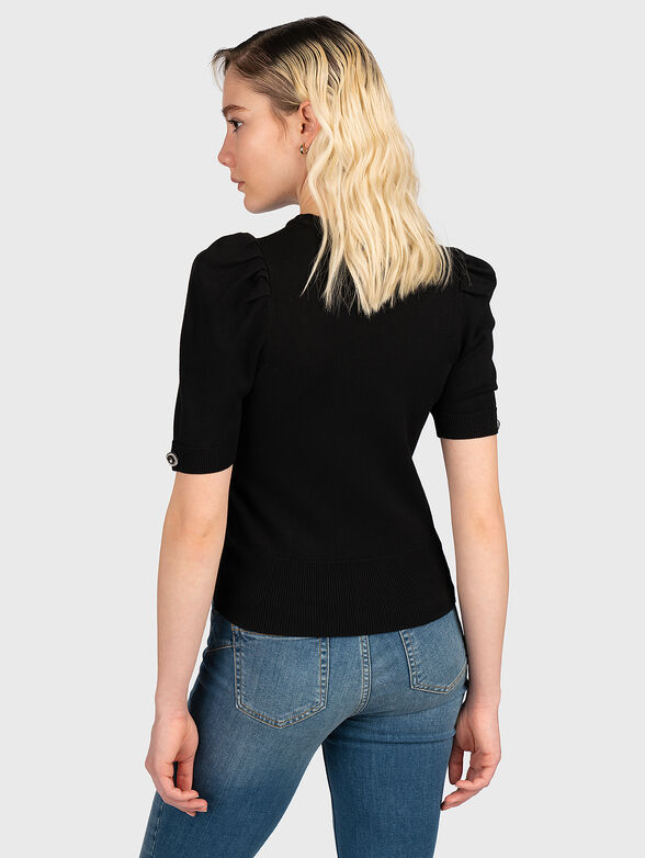 EMMA black sweater with puff sleeves - 3