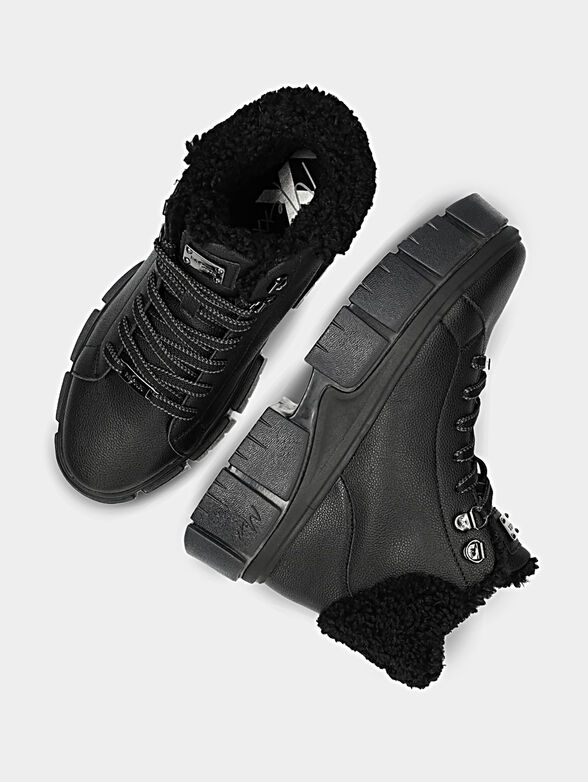 KEYLA black leather blend ankle boots - 5