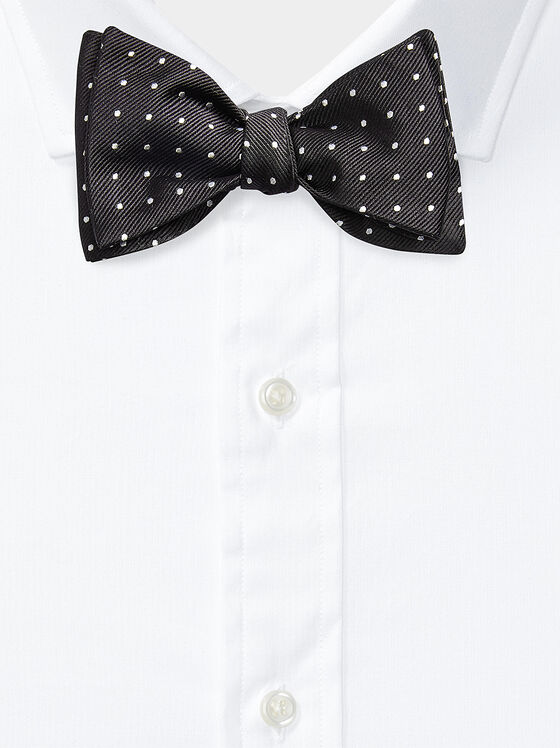 Black bow tie with dotted pattern - 1