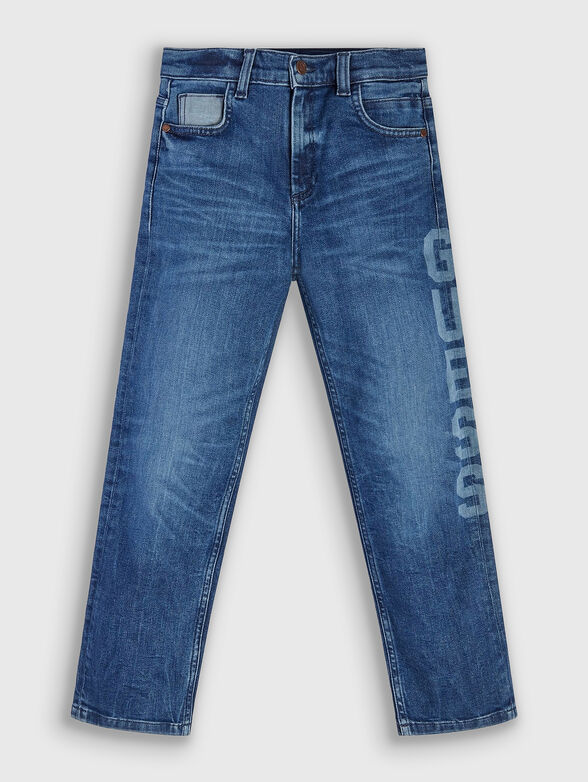 Jeans with contrast pockets and logo print - 1